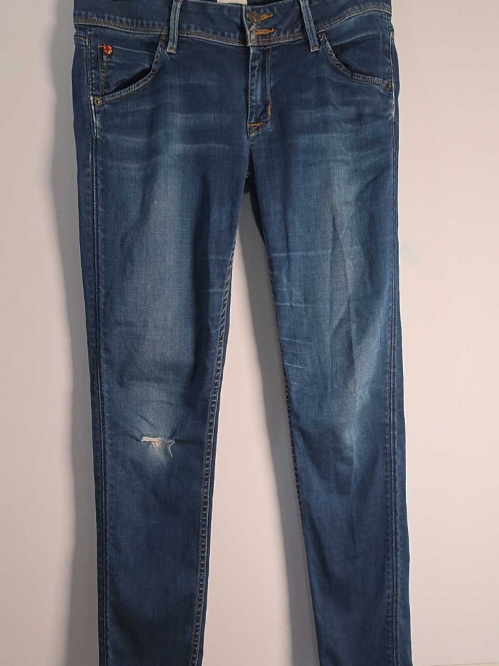 Hudson Womens Size 28 Low Rise Skinny Dark Wash Stretch Distressed Jeans